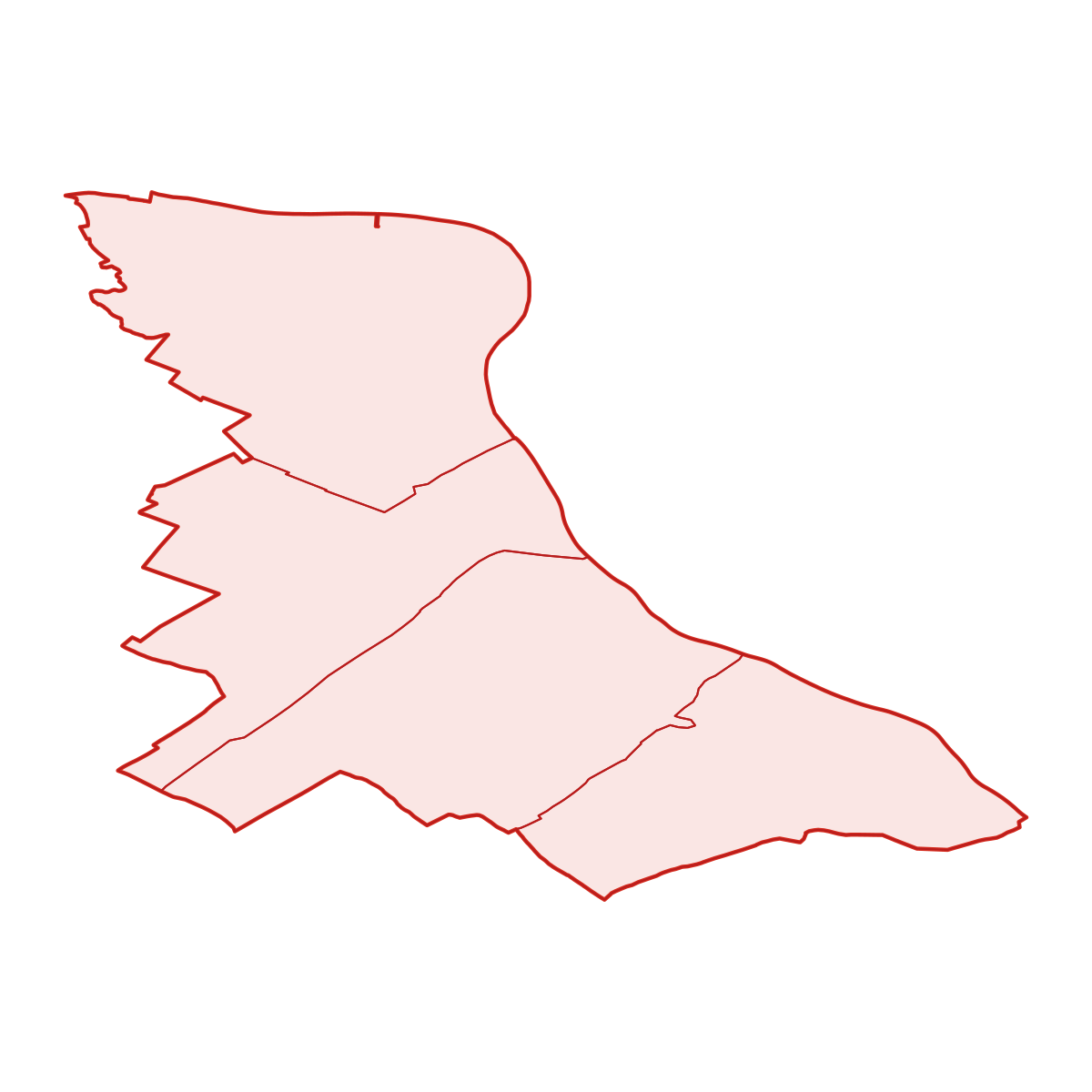 District of Bratislava V with municipalities