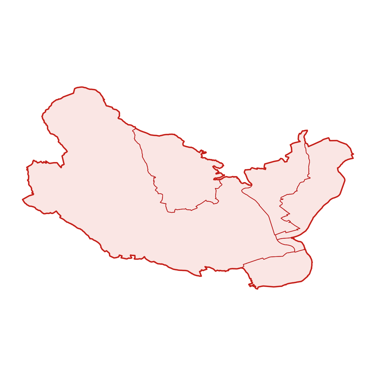 District of Košice I with municipalities