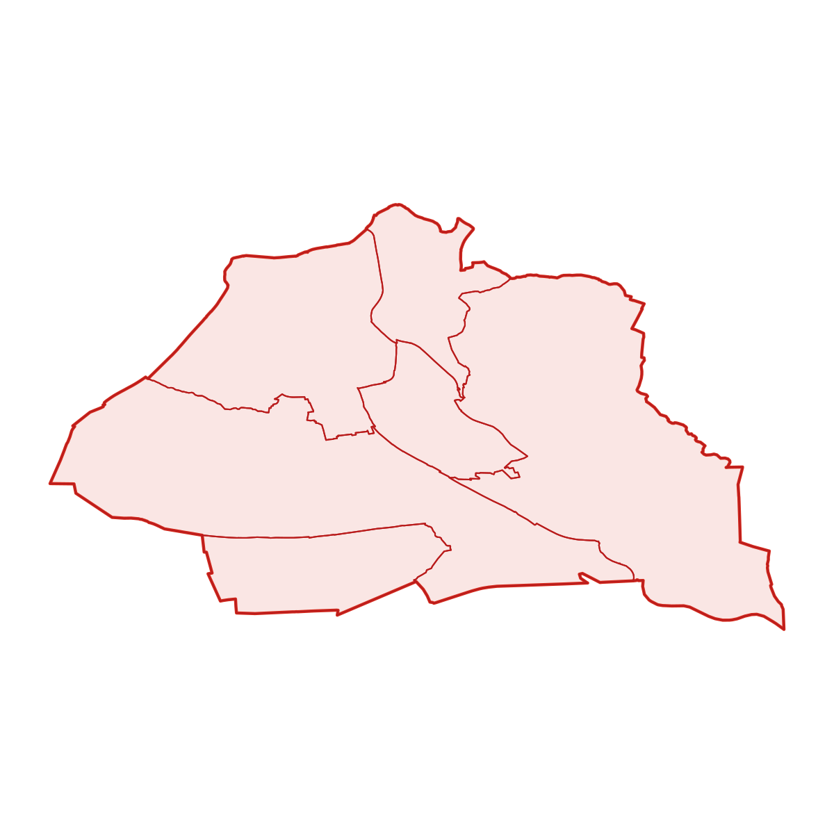 District of Košice IV with municipalities