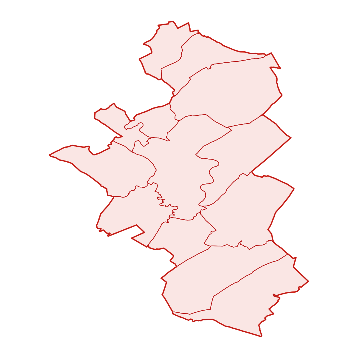 District of Šaľa with municipalities